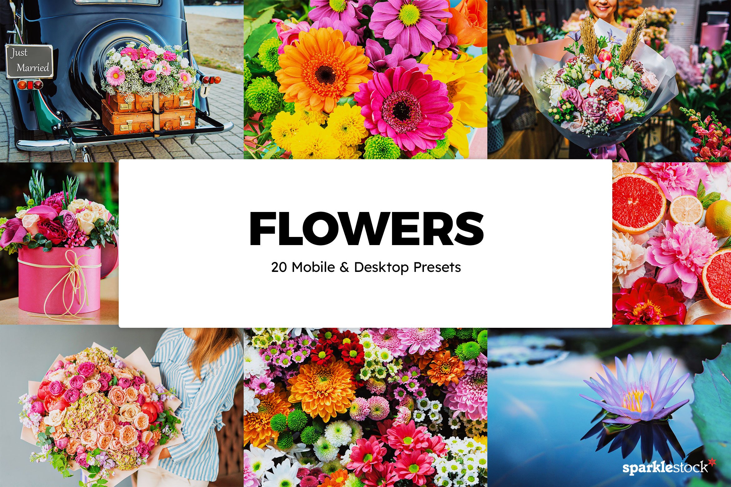 CreativeMarket – 20 Flowers Lightroom Presets & LUTs  20种花卉