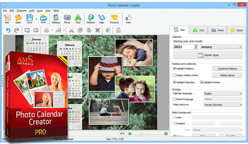 AMS Software Photo Calendar Creator Pro v17.5 照片日历制作工具