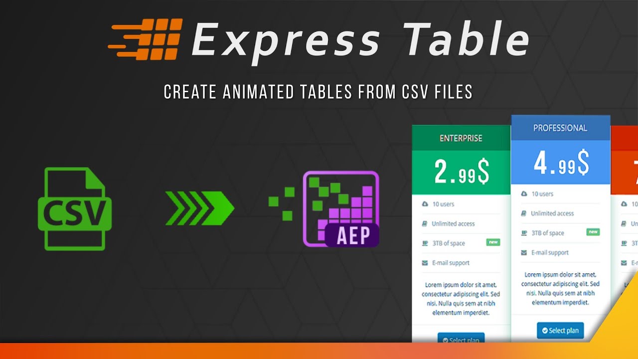 AE脚本：Aescripts Express Table v1.2 表格导入生成脚本