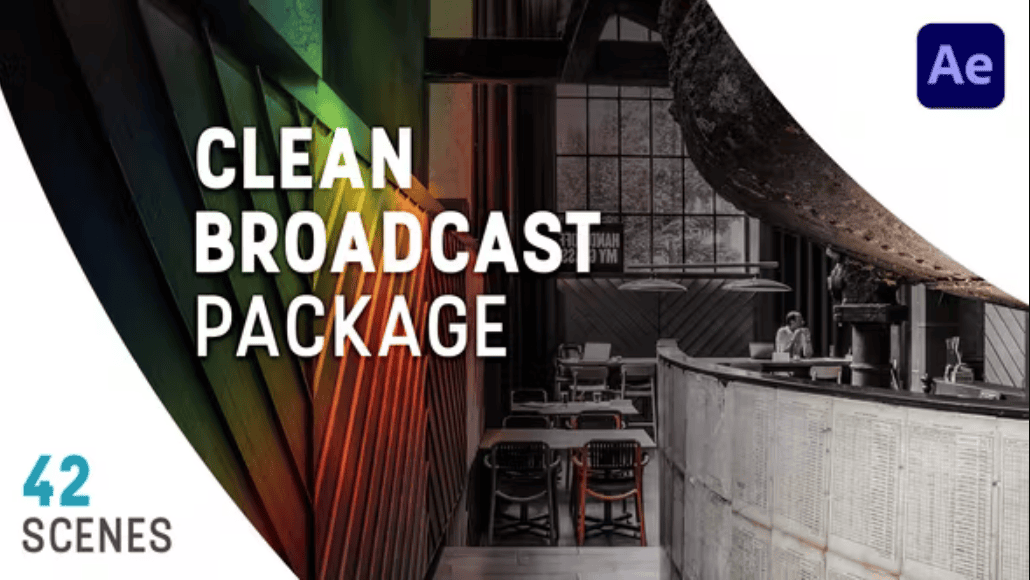 AE模板：Videohive Clean Broadcast Package 4K广播模拟散景镜头