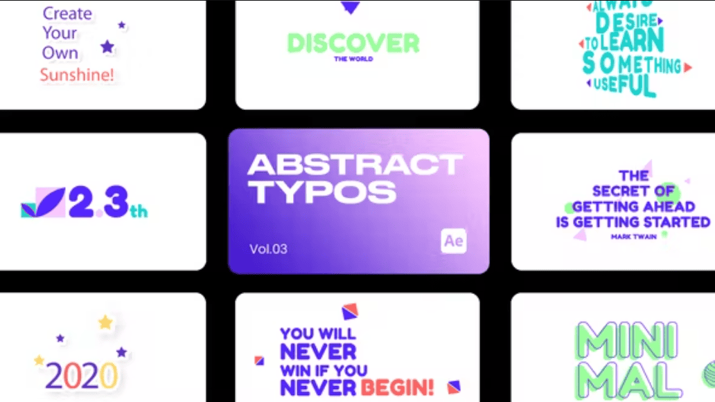 AE模板：Videohive Abstract Typo 03 抽象动画标题
