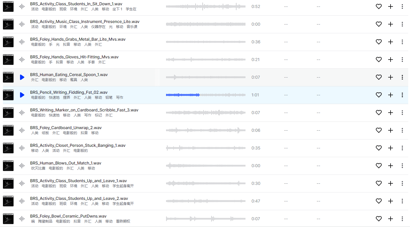 Big Room Sound Human Activity 67个人体运动音效