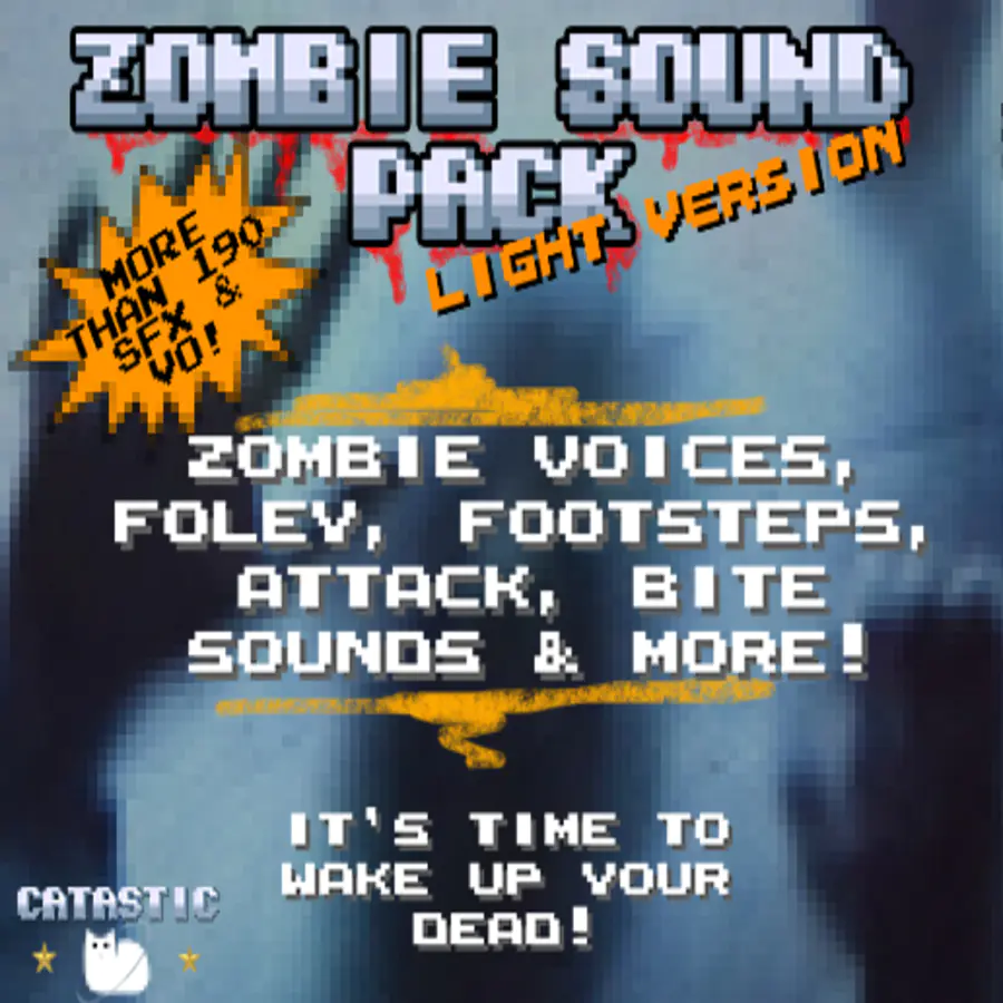 GameDev Market Zombie Sound Pack Light Version 190种僵尸脚步/呼吸/攻击声音效