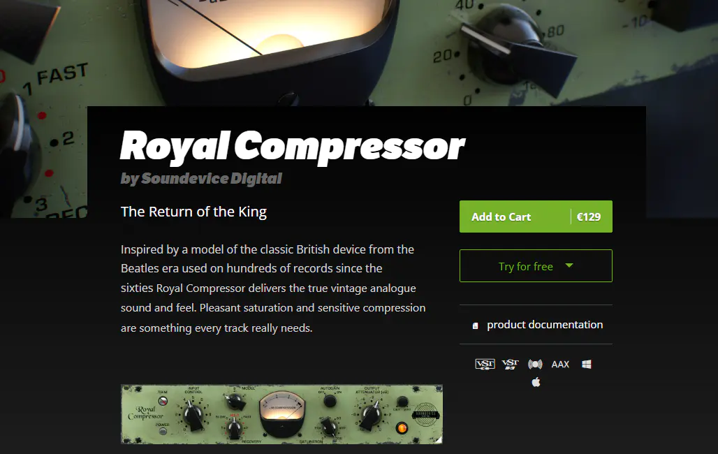 Soundevice Digital Royal Compressor v2.6 音频压缩器插件