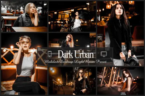 12 Dark Urban Lightroom Presets 色彩冷酷暗黑风格预设包