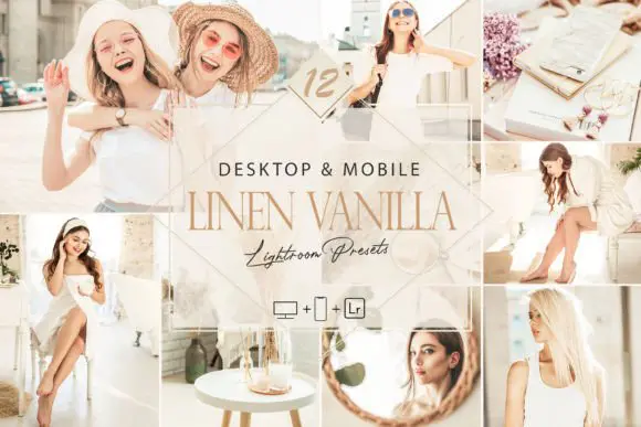 12 Linen Vanilla Lightroom Presets 色彩鲜艳生动活力风格预设包