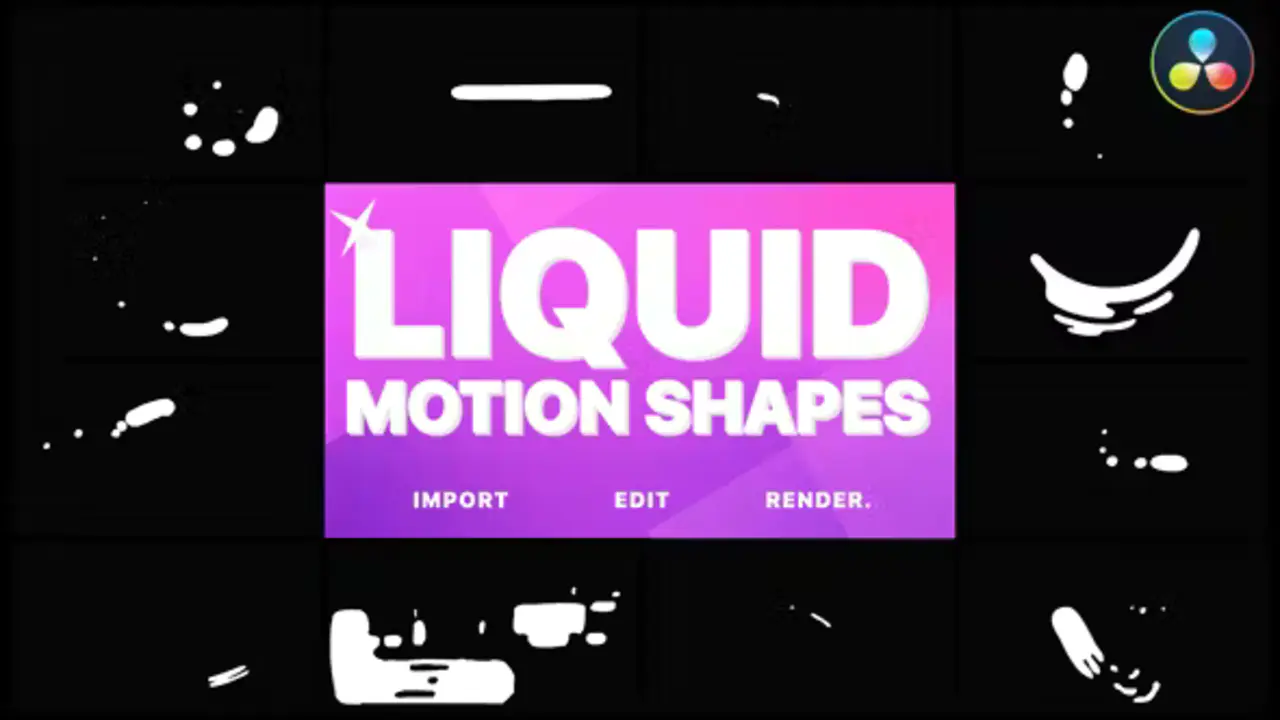 达芬奇模板：Liquid Motion Shapes 液体水溅运动形状模板