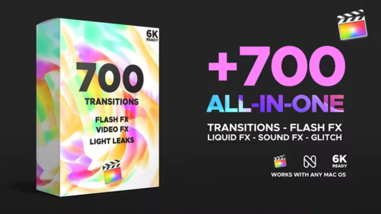 FCPX模板：Videohive FCPX Transitions 700个无缝过渡转场模板包