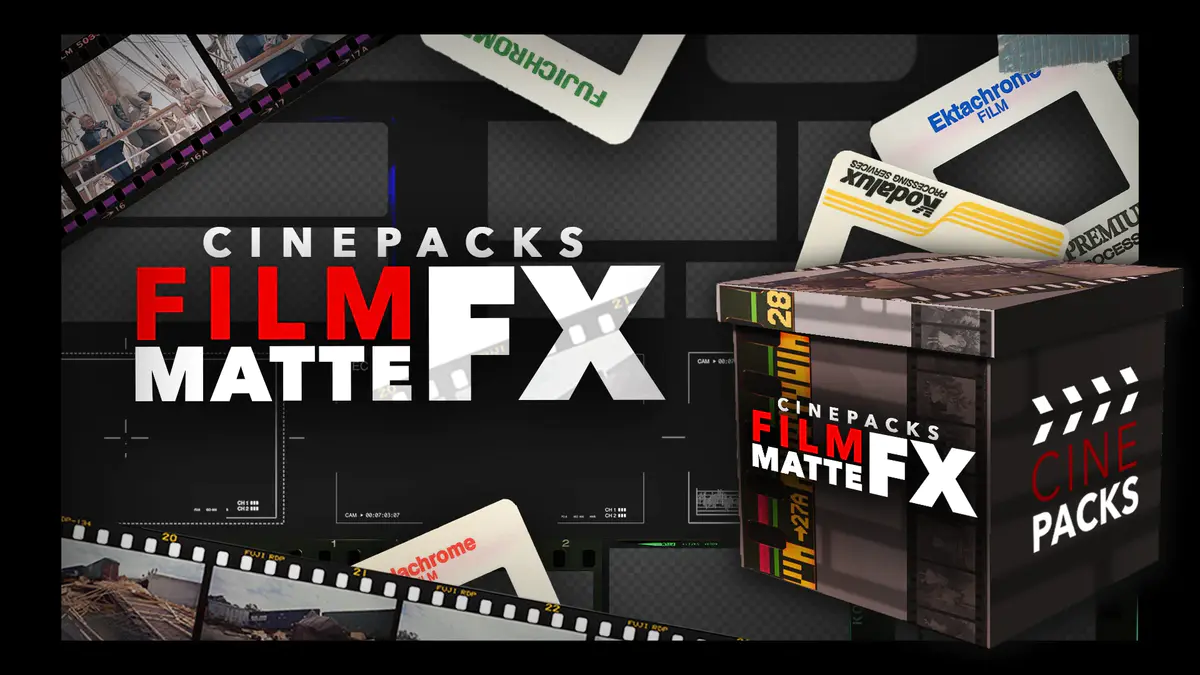 CinePacks – Film Matte FX 200多种复古和现代电影遮罩、转场、取景器叠加素材包