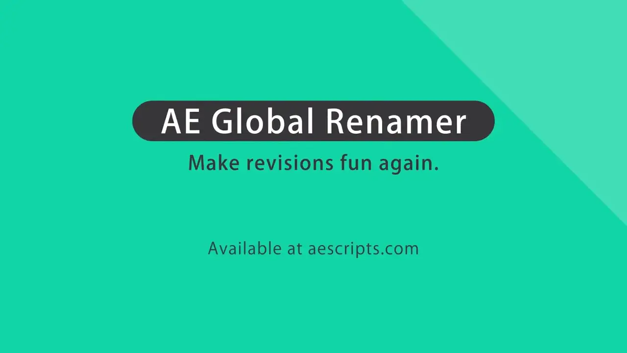 AE插件：Aescripts AE Global Renamer 2 v2.3.8 项目中重命名元素 Win/Mac