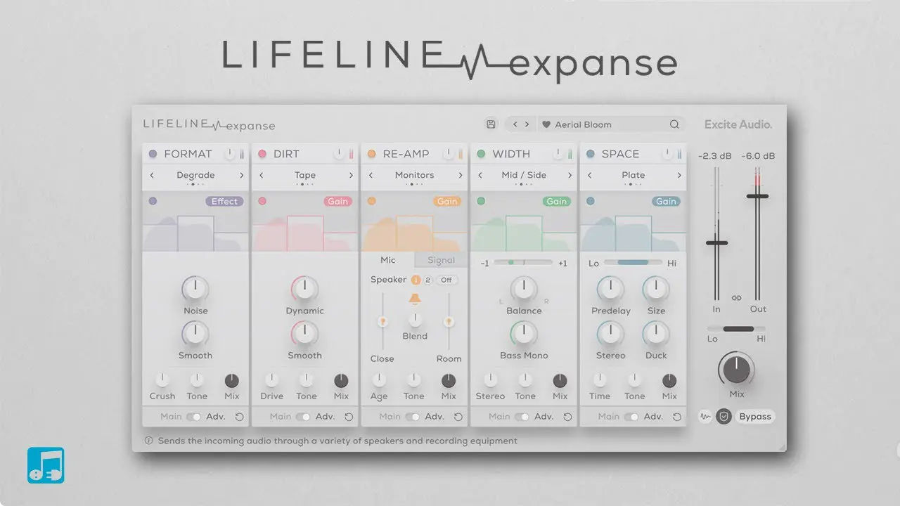 Excite Audio Lifeline Expanse v1.2.0.0 广泛而直观多重效果插件