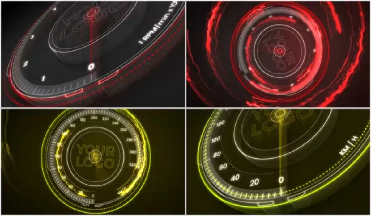 AE模板：Videohive Speedometer Logo Animation 4K车速表时尚动感标志动画