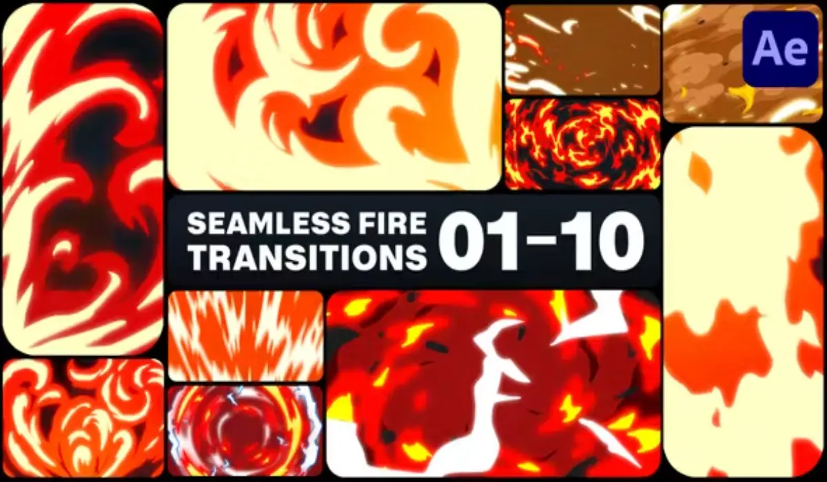 Videohive Seamless Fire Transitions 无缝火焰过渡光学效果