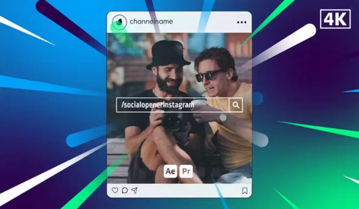 Videohive Social Opener Instagram 4k模糊屏幕无缝微笑过渡模板