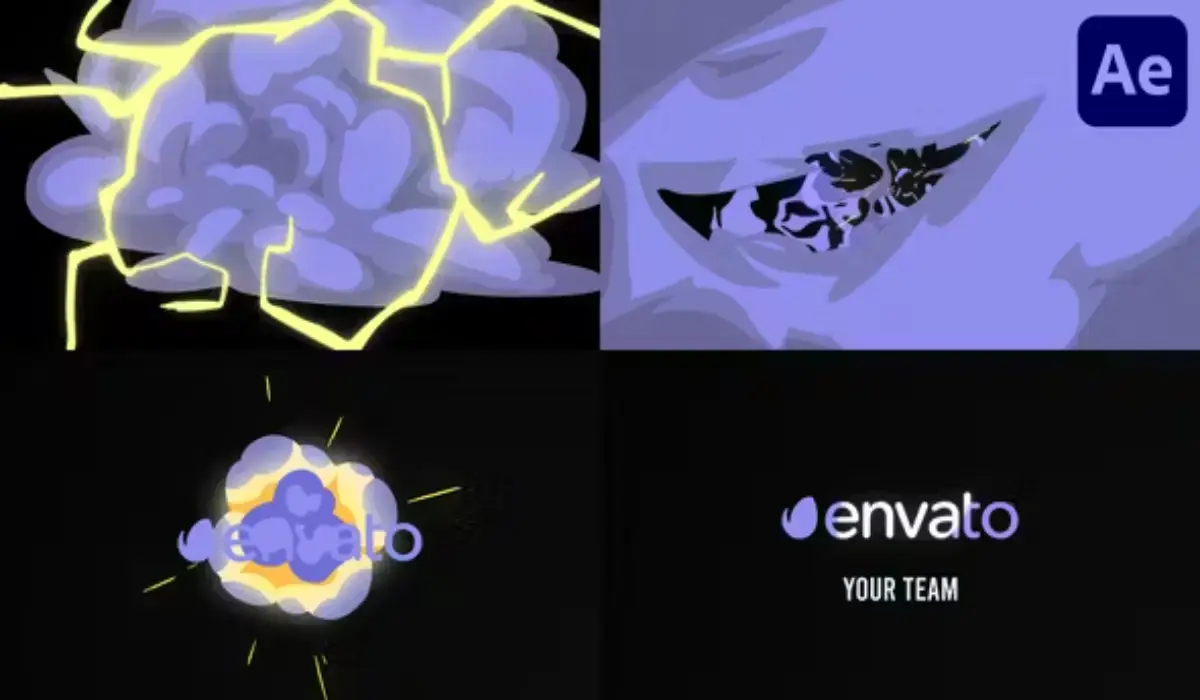 Videohive Cartoon Explosion Logo Opener 手绘爆炸动画标志展示效果