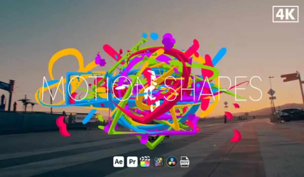 Videohive Motion Shapes 3d动态飞溅图形和形状艺术卡通效果