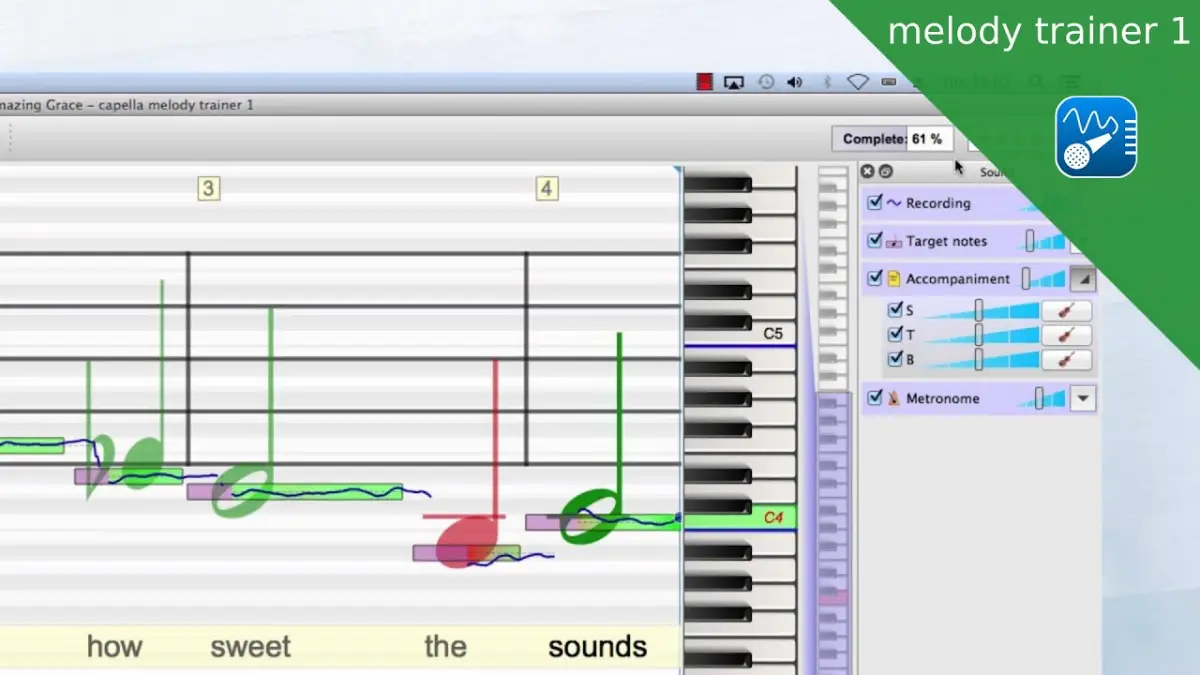 Capella melody trainer v1.1.0.5 乐器演奏者改善音准软件