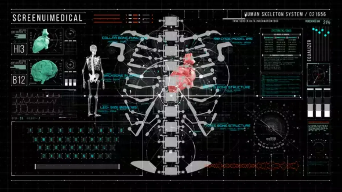 Videohive HUD700 Screen MEDICAL3 心脏肋骨平视显示器UI界面模板