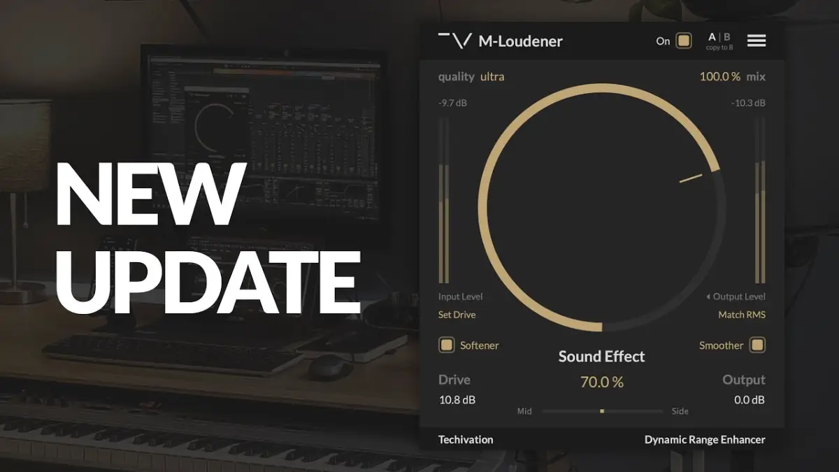 Techivation M-Loudener v1.1.3 动态范围和清晰度音频插件