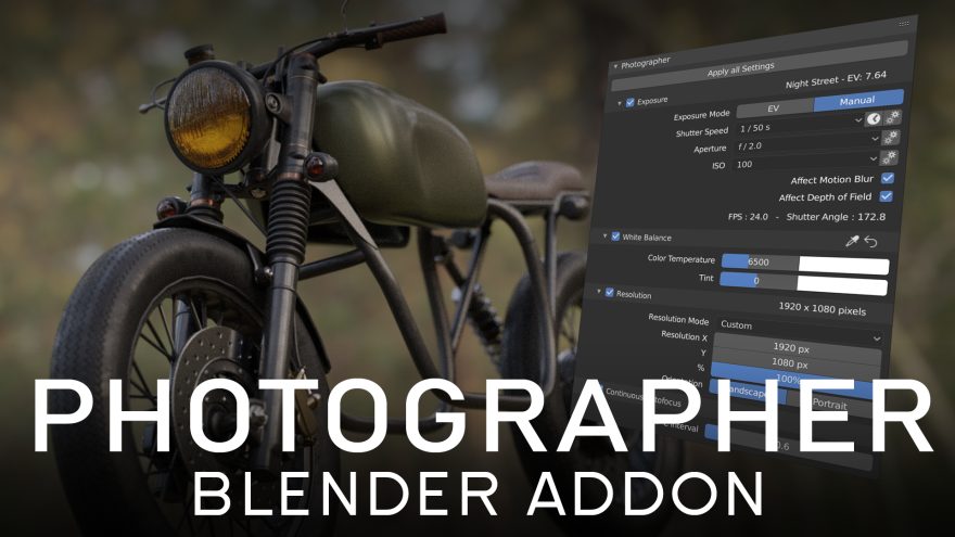 Blender Photographer v5.4.1 摄影机控制和渲染插件