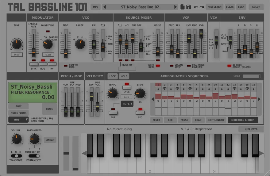 Togu Audio Line TAL-BassLine-101 v3.9.0 单声道低音合成器