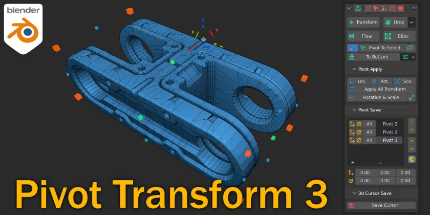 Blender Pivot Transform v3.3.0 模型中心点移动插件