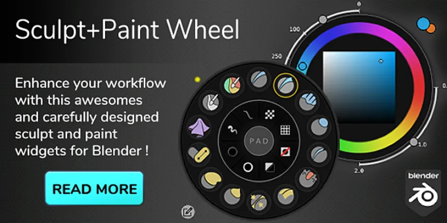 Blender Sculpt+Paint Wheel v3.0.3 雕刻转盘快捷操作小工具面板