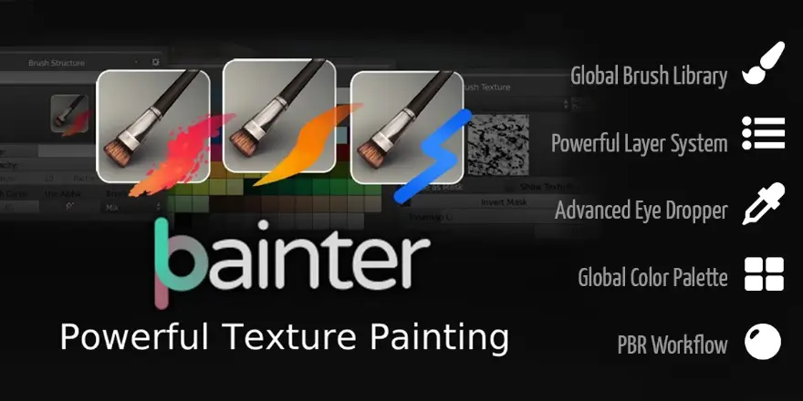 Blender BPainter v2.0 贴图笔刷绘制插件