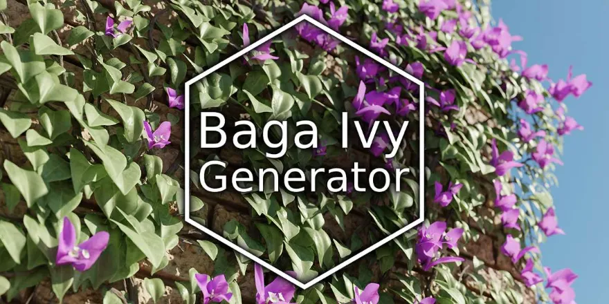 Blender Baga Ivy Generator v2.0.2 爬山虎常春藤生成插件