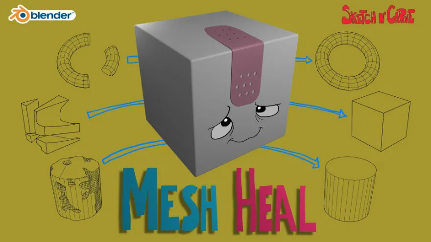 Blender Mesh Heal v1.0 硬表面建模网格破损修复插件