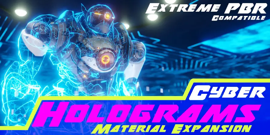 Blender Cyber Holograms 科幻全息投影材质插件