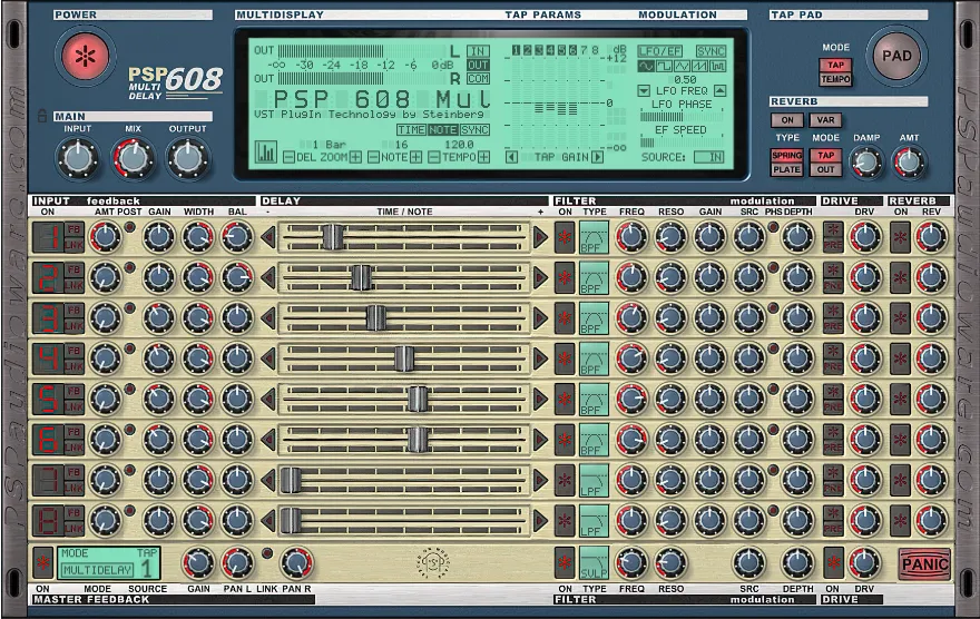 PSPaudioware PSP 608 MultiDelay v1.8.0 磁带饱和度和混响延迟插件