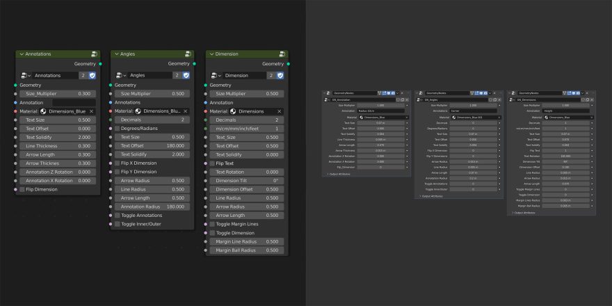 Blender Geometry Nodes Dimensions System v1.2 模型尺寸测量插件-4