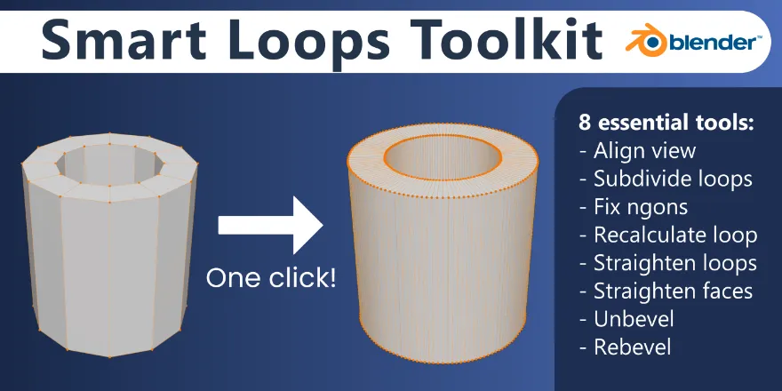 Blender Smart Loops Toolkit V1.1.0 布线优化插件