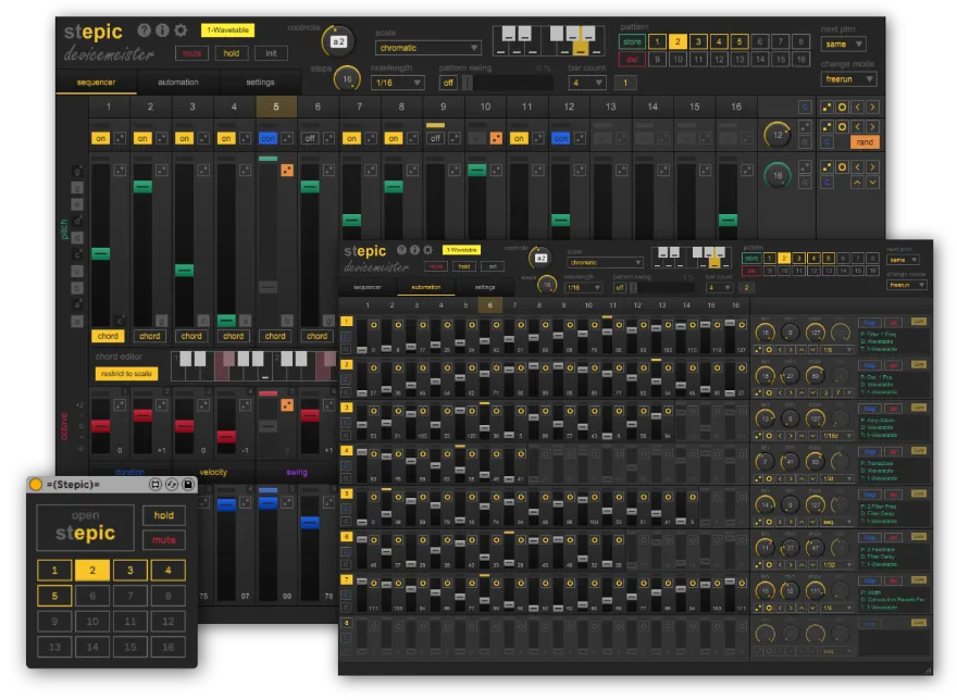 Devicemeister StepicVST v1.5.0 和 MAX4Live v1.5.0 步进/调制音序器插件