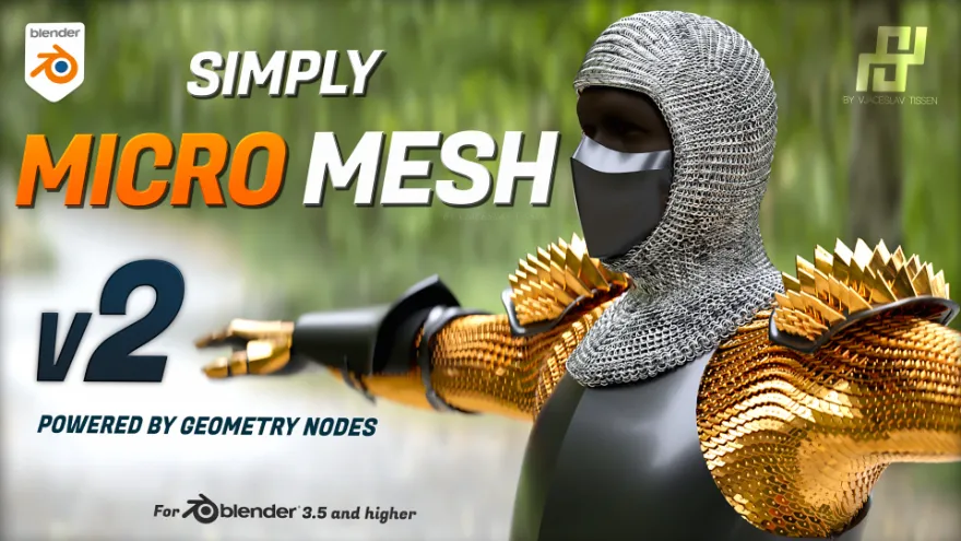 Blender Simply Micro Mesh v2.10 网格模型生成插件