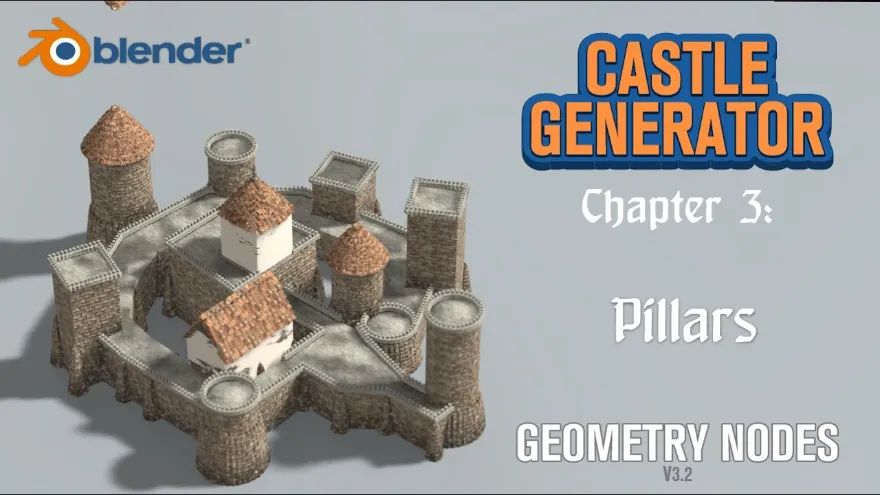 Blender Castle generator for geometrynodes 几何节点城堡生成器