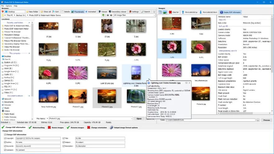 3delite Photo EXIF And Watermark Maker v1.0.104.418 exif和图片水印制作软件