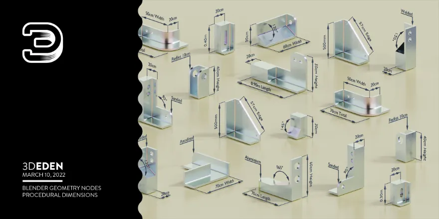 Blender Geometry Nodes Dimensions System v2.0 模型尺寸测量插件