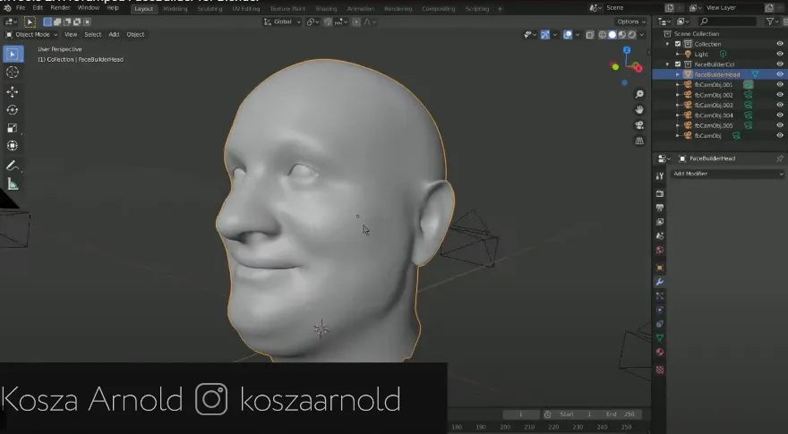 Blender KeenyTools FaceBuilder v2.1.1 根据图片制作面部模型插件