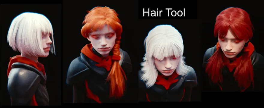 Blender Hair Tool v3.64 头发制作生成插件