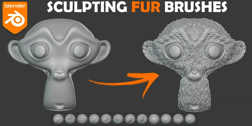 Blender Sculpting Fur And Hair Brushes 31种毛发笔刷预设插件