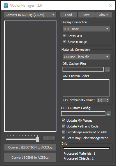AvizStudioTools AColorManager v2.00 for 3ds Max 2018-2024 sRGB 转换为 ACEScg颜色和位图插件-1