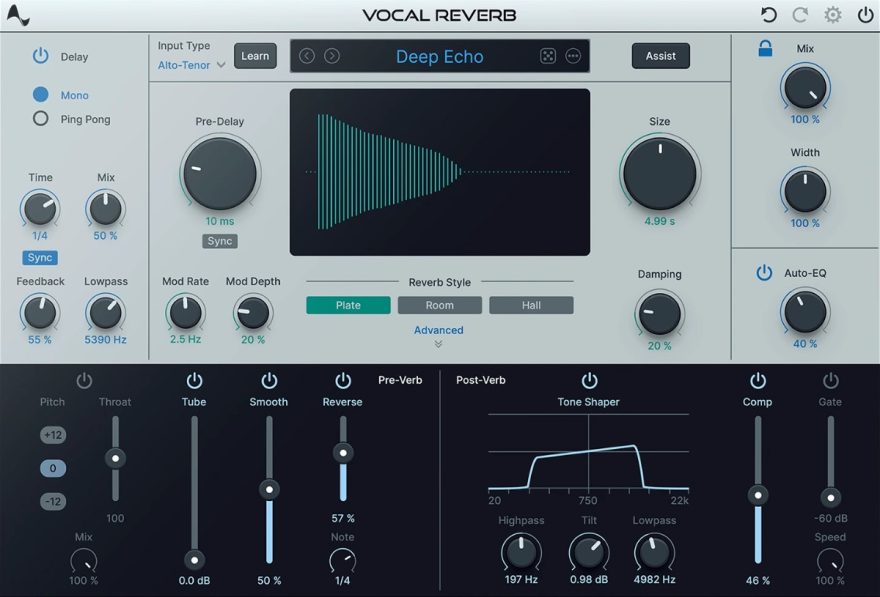 Antares Vocal Reverb v1.0.0 AI先进混响插件