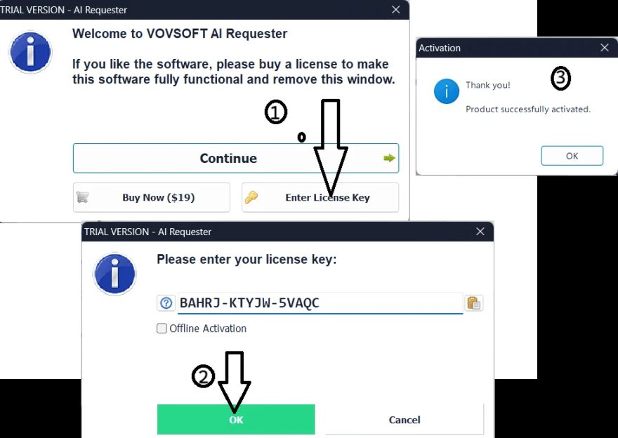 VovSoft Machine Learning Requester v1.2 用户与 AI 服务器之间的交互