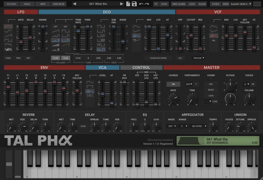 Togu Audio Line TAL-Pha v1.2.0 80年代经典虚拟乐器插件