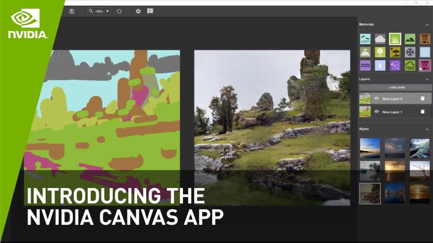 NVIDIA Canvas v1.4.311 AI笔触转化为逼真风景图像工具