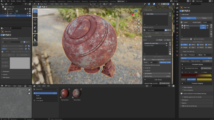 Blender Pbr Painter v2.4.11 贴图材质分层导入插件