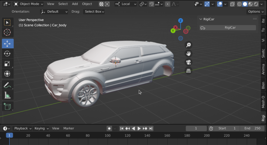 Blender Rigicar v2.2.31 汽车绑定插件