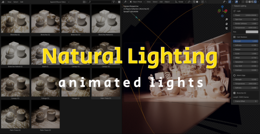 Blender Natural Lighting v2.5 真实自然环境投影灯光资产预设